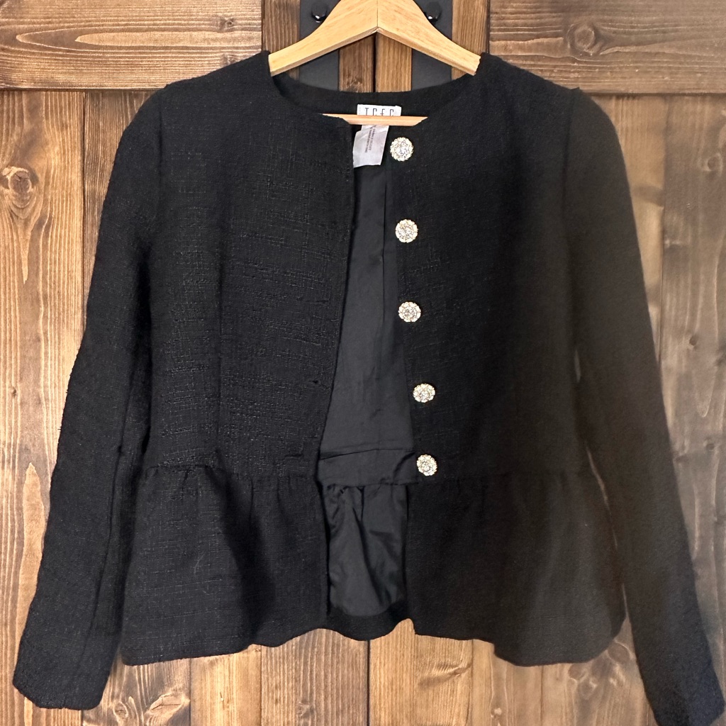 Tcec Black Women's Blazer With Silver Buttons